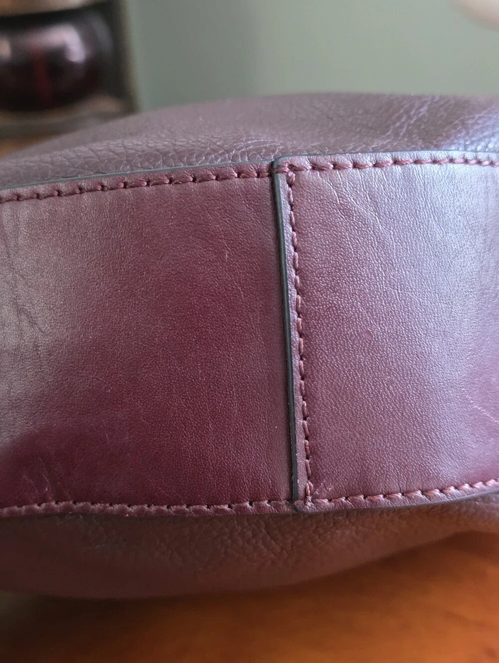 Louise et Cie Alis Hobo Aubergine Leather Large Slouchy Shoulder Bag